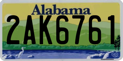 AL license plate 2AK6761