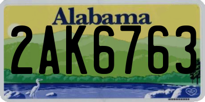 AL license plate 2AK6763