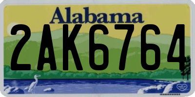 AL license plate 2AK6764