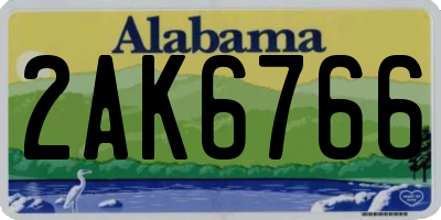 AL license plate 2AK6766
