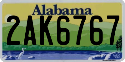 AL license plate 2AK6767