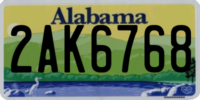 AL license plate 2AK6768