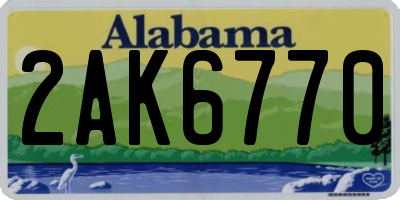 AL license plate 2AK6770