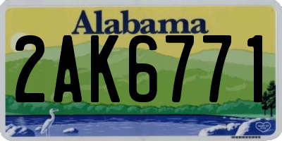 AL license plate 2AK6771