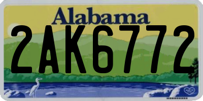 AL license plate 2AK6772