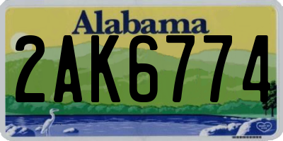AL license plate 2AK6774