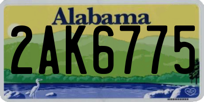 AL license plate 2AK6775