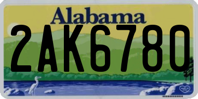 AL license plate 2AK6780