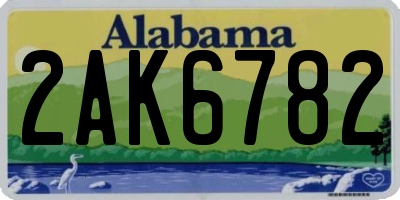 AL license plate 2AK6782