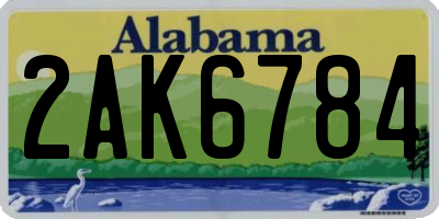 AL license plate 2AK6784