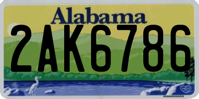 AL license plate 2AK6786