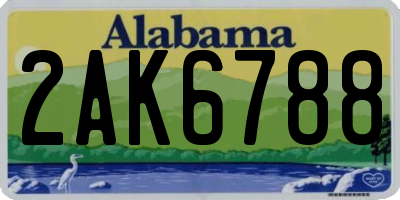 AL license plate 2AK6788