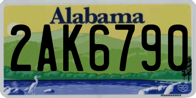AL license plate 2AK6790