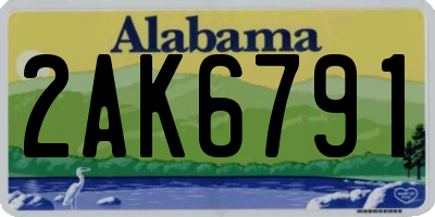 AL license plate 2AK6791