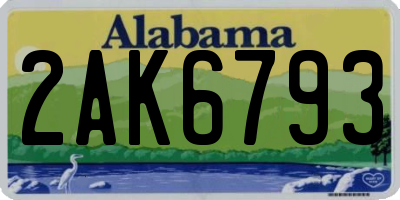 AL license plate 2AK6793