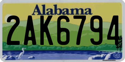 AL license plate 2AK6794