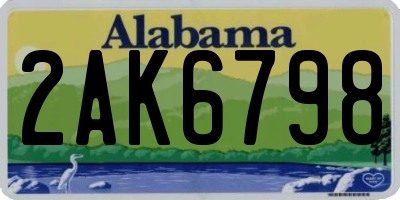 AL license plate 2AK6798