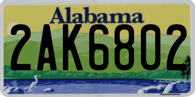 AL license plate 2AK6802