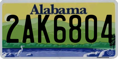 AL license plate 2AK6804