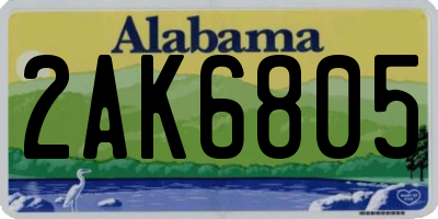 AL license plate 2AK6805