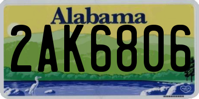 AL license plate 2AK6806