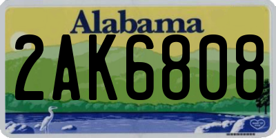 AL license plate 2AK6808