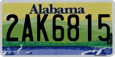 AL license plate 2AK6815