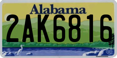 AL license plate 2AK6816