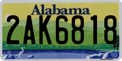 AL license plate 2AK6818