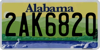 AL license plate 2AK6820