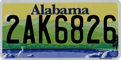 AL license plate 2AK6826