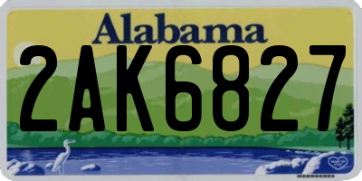 AL license plate 2AK6827