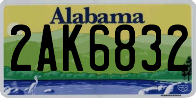 AL license plate 2AK6832