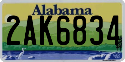 AL license plate 2AK6834