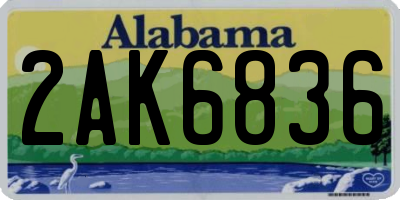 AL license plate 2AK6836