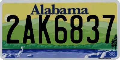 AL license plate 2AK6837