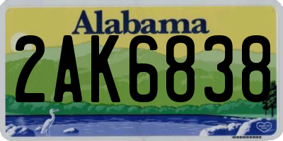 AL license plate 2AK6838