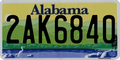 AL license plate 2AK6840