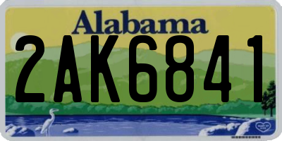 AL license plate 2AK6841