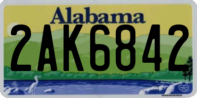 AL license plate 2AK6842