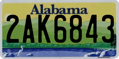 AL license plate 2AK6843
