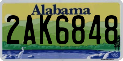 AL license plate 2AK6848