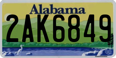 AL license plate 2AK6849