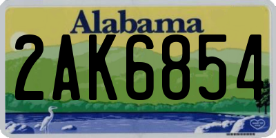 AL license plate 2AK6854
