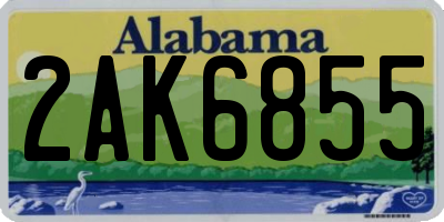 AL license plate 2AK6855