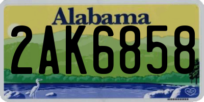 AL license plate 2AK6858