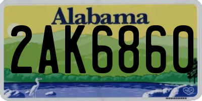 AL license plate 2AK6860