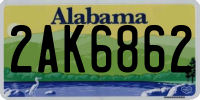 AL license plate 2AK6862