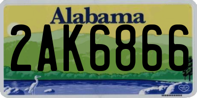 AL license plate 2AK6866