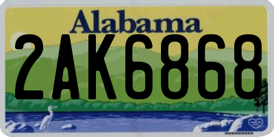 AL license plate 2AK6868